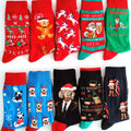 2025 New Men Christmas Socks New Year Funny Snowflake Beer Santa Claus Elk Snow Cotton Happy Socks Men Cartoon Women Sokken
