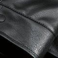 Men's Autumn and Winter Black Gold Graphene Lined Camel Hair Warm Fur Collar Pu Leather Jacket
