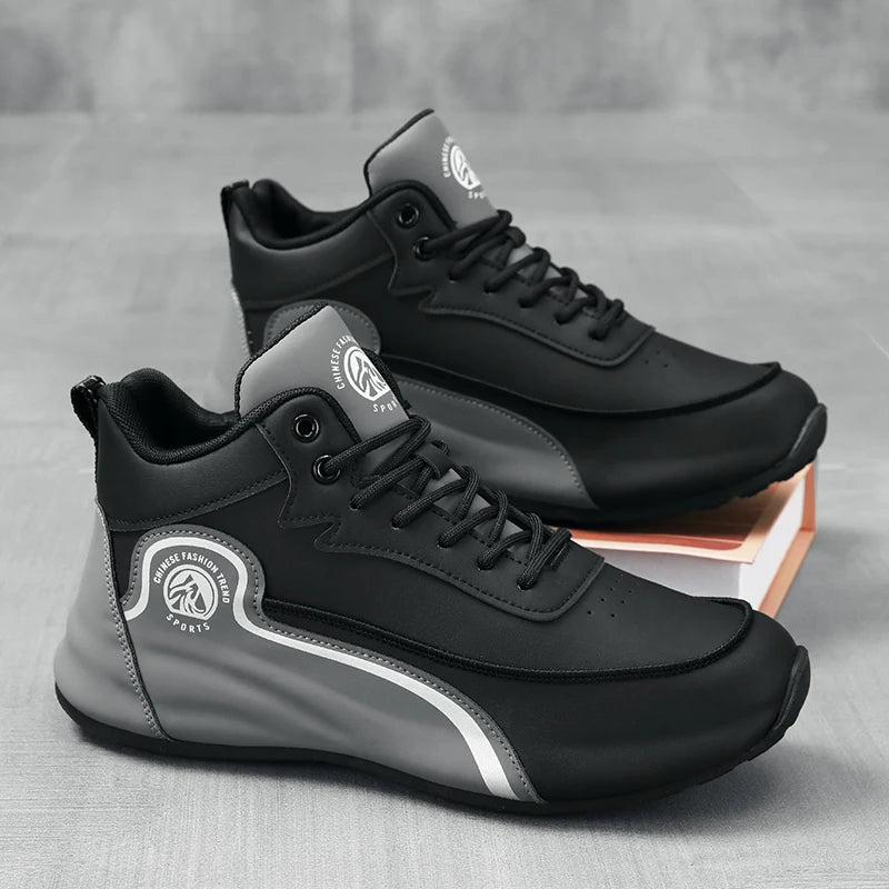 High-Top Casual Sneakers for Men, Trendy Thick-Soled Dad Shoes, Breathable Soft-Soled Non-Slip Versatile Men's Shoes, Everyday Commuting Height-Increasing Sports Trendy Shoes 9
