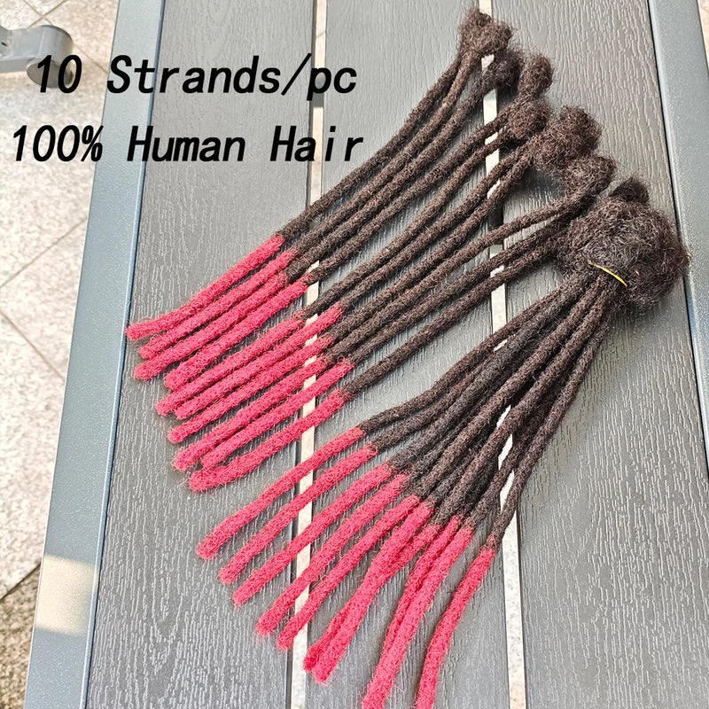 Dreadlocks Sister Locs Extensions Handmade Soft Crochet Brazilian Human Hair Braiding 10in Ombre Short Hair 10Strands/lot