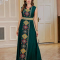 Eid Muslim 2 Piece Set Women Embroidery Dresses Open Abaya Suit Jalabiya Ramadan Dubai Kaftan Party Vestidos Cardigan Robe 2025