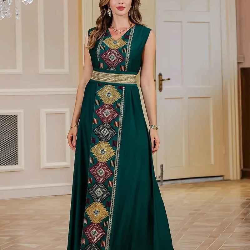 Eid Muslim 2 Piece Set Women Embroidery Dresses Open Abaya Suit Jalabiya Ramadan Dubai Kaftan Party Vestidos Cardigan Robe 2025