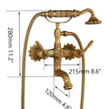 ZAPPO Shower Faucet Clawfoot Tub Shower Systerm Wall Mounted Bathroom Tub Filler with Hand Held Shower Sprayer Vintage