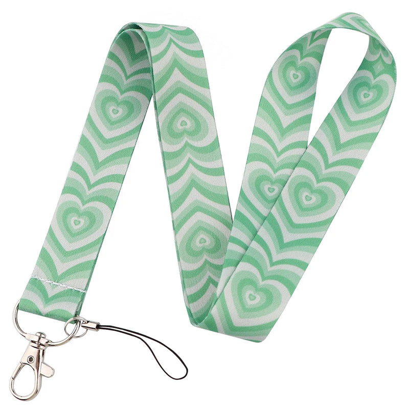 Heart Lanyard Simple Style Neck Strap for Key ID Card Cell Phone Straps Badge Holder DIY Hanging Rope Neckband Accessories