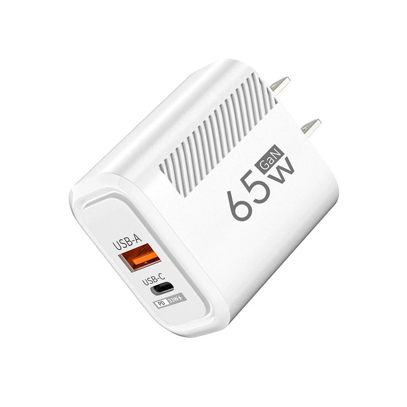 65W GaN Charger USB Type C Charger Quick Charger 3.0 Phone Adapter Fast Wall Charger For iPhone Xiaomi Samsung Huawei EU/US Plug