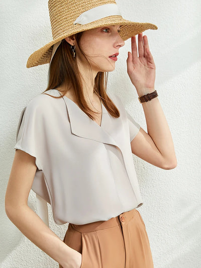 AMII Minimalism Chiffon Shirts & Blouses New Elegant | SAMAG