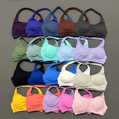 Sports Bra Women Seamless Yoga Halter Top High Support | SAMAG
