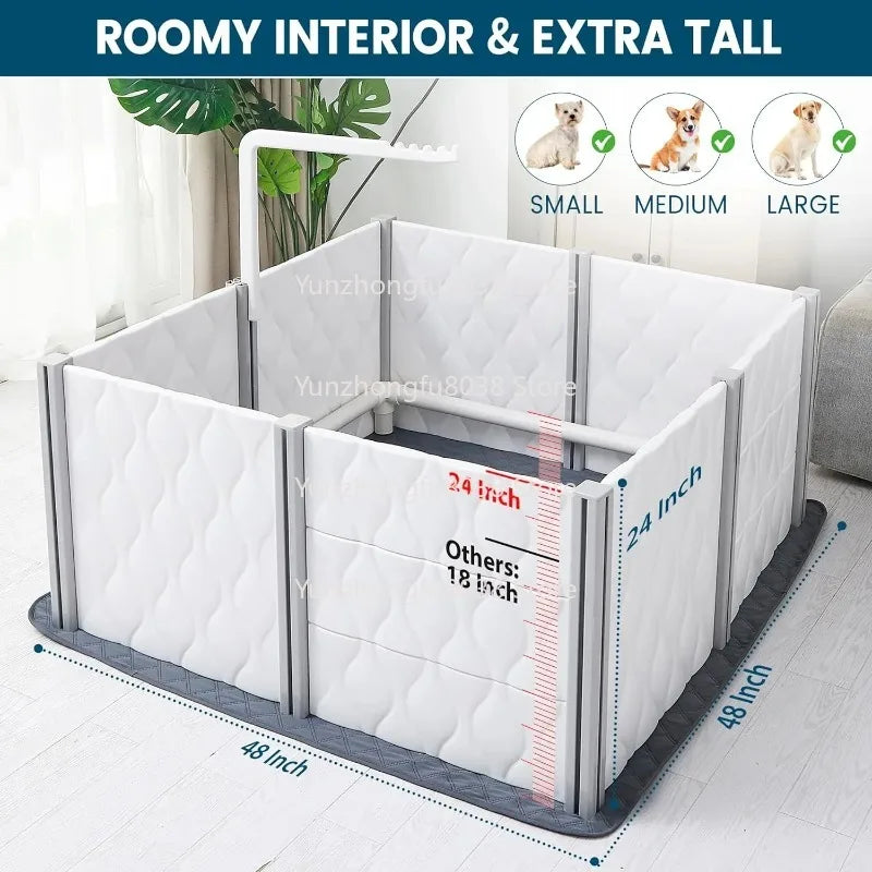 Whelp Ing Box for Dog Pregnant Birth Assistance Birthing Supplie with Rail Small Padded Pen Playpen Plastic Whelp Fence