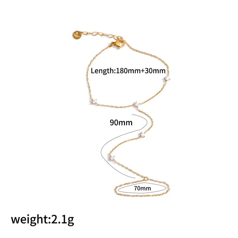 Fashion 18K Gold Plated Stainless Steel Zircon Ring Bracelet for Women Individualistic Daily Wear - Visuel 19 | SAMAG