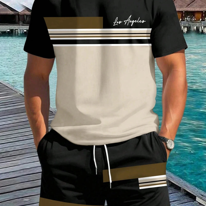 Summer Men's Letter Print Short-Sleeve T-Shirt Stylish | SAMAG