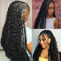 Pre Stretched Jet Black Boho Hair for Braiding Synthetic Hypoallergenic Crochet Boho Braids Ez Braid Knotless Curly Deep Wave
