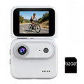 32GB 4K HD Flip Screen Thumb Camera Action Camera | Outdoor Recording, VLOG Cycling Camcorder, Anti Shake Flip Screen Panoramic Travel Shooting, Large Wide-angle First Person View Recording Camera, USB Charging, Lightweight S