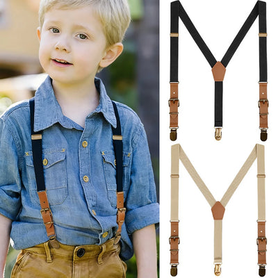 Suspenders for Boys Girls 2cm Y - back 3 Clips Adjustable Elastic Trouser Braces Belt for Kids Fashion Accessories | SAMAG