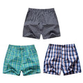 3Pcs/Lot Men Boxer Plaid Underpants 100% Cotton Underwear Male Sleep Bottoms Shorts Brand Top Quality Loose Homewear Oversize