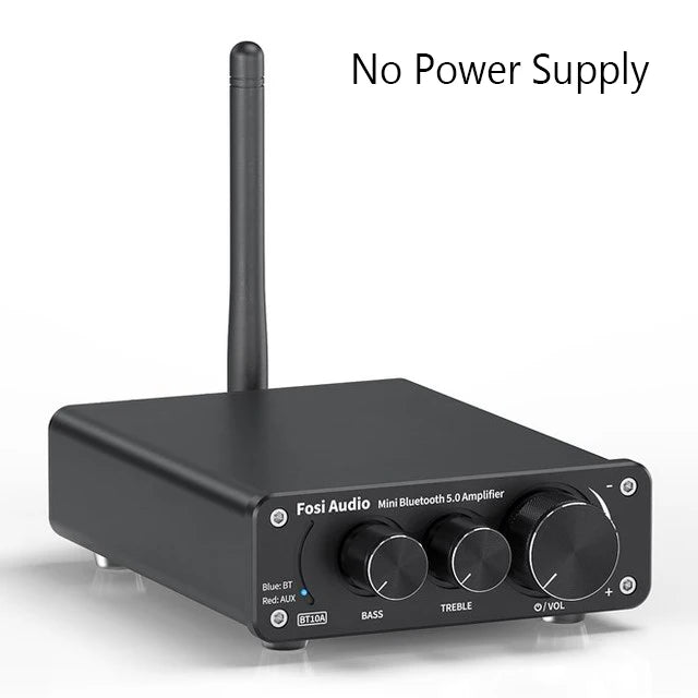 Fosi Audio BT10A Mini Bluetooth Amplifier 2 Channel Amp for Home Speakers Treble & Bass HiFi Stereo Sound Amplifier 50W*2