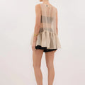 LIMO Sheer Mesh Sleeveless Top Women Ruffle Hem Flowy - View 2 | SAMAG