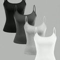 4 pcs Women Solid Color  Camisoles Vest Women Tank Tops Female Summer Sexy Strap Basic Tops Sleeveless Camisole T-shirt