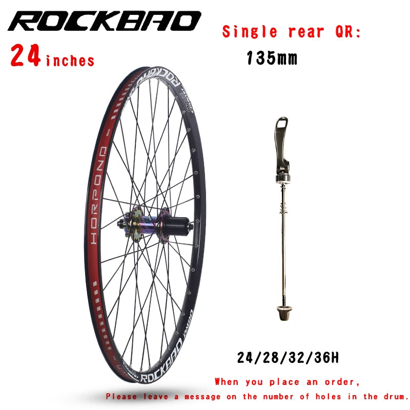 ROCKBAO Mountain Bike Wheelset 24/26/27.5/29inches Disc Brake 4Bearings 7-12speed Quick Release 29er MTB Bicycle Wheel