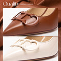 C-H Women's High Heels Spring New Collection Simple Beige Business Women's Shoes