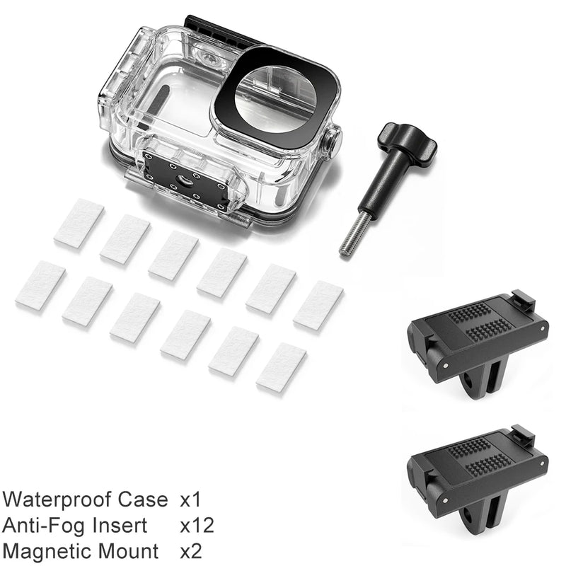 Magnetic Waterproof Case for DJI OSMO Action 5 Pro 4 3 60m Underwater Dive Housing Protective Diving Cover Mount Accessories