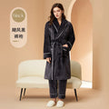 Flannel Couple Robe And Pant Set Warm Autumn Winter Thick Coral Fleece Pajamas Women's Bathrobe Men's Sleepwear Loose Home Cloth