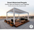 Modern Black Aluminum Waterproof Enclosed Gazebo Adjustable Louvered Roof With Full Size Transparent Sliding Glass Panels