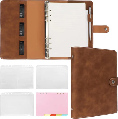 New Leather A5 Binder 6 Ring Notebook - PU Refillable | SAMAG