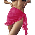 Swimsuit Coverups for Women Ruffle Hem Sarong Beach Bikini Wrap Sheer Short Skirt Chiffon Scarf for Swimwear
