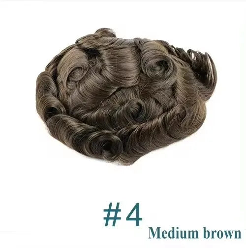 Super Ultra Thin Skin 0.02mm 80-100%Density Men Toupee Brown Black 210# Human Hair System Undetectable Natural Hairline Prosthes