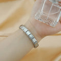 Hapiship Women's Jewelry DIY 9mm Width Itanlian Elastic Charm Bracelet Fashion Stainless Steel Bangle ST - Visuel 2 | SAMAG