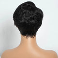 Lekker Black Short Pixie Cut 13X1 C Part Lace Front 100% Human Hair Wigs For Women Glueless Brazilian Remy Hair Straight Wigs