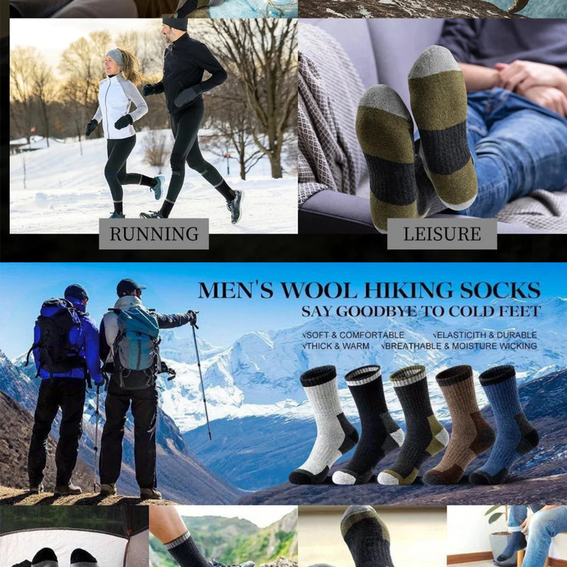 5 Pairs Men's Thickened Towel Socks for Hiking Sports | SAMAG