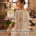 Customized Wedding Dresses Lace High Thigh Slit Bridal - View 3 | SAMAG