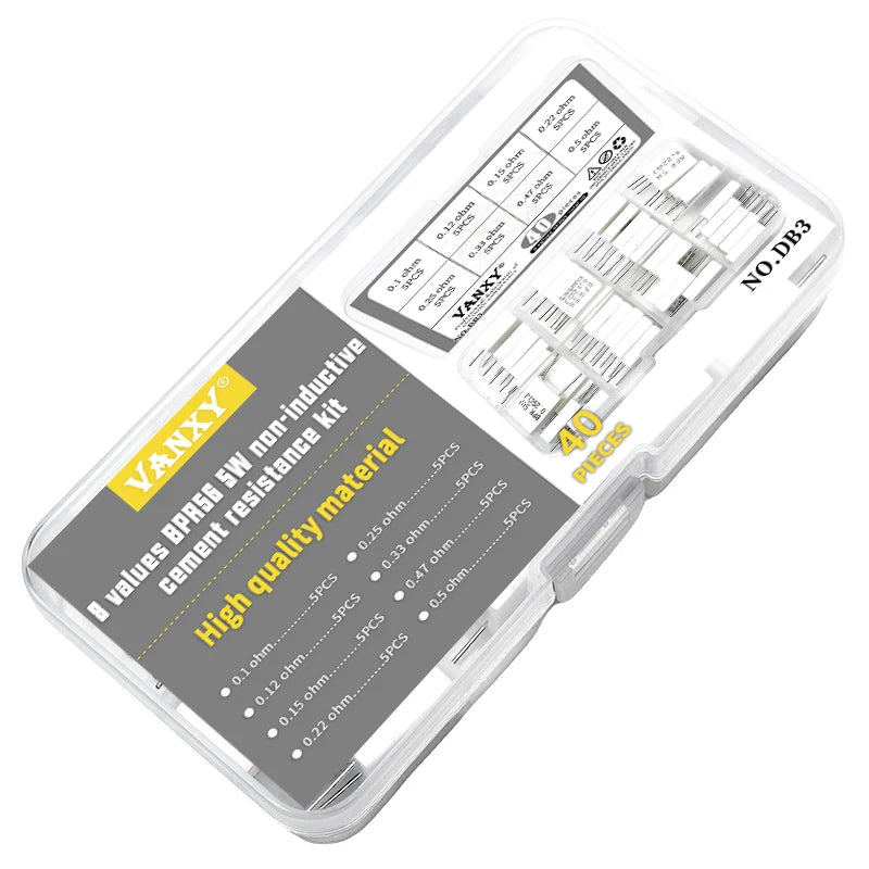 10pcs BPR56 5W 0.001 0.1 0.15 0.22 0.25 0.33 0.5 ohm Non-inductive Ceramic Cement Resistor 0.1R 0.15R 0.22R 0.25R 0.33R 0.5R