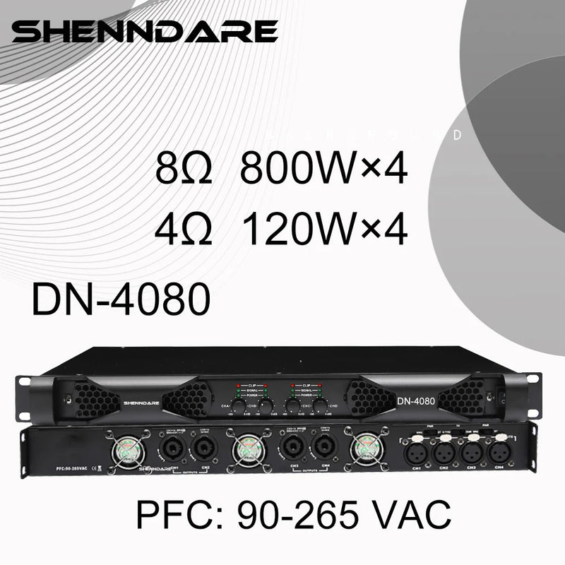 Professional Digital Power Amplifier 4x1800W Class D Audio DJ Pre-Subwoofer Amp 2/4 Channel Line Array Speaker Sound Amplifier