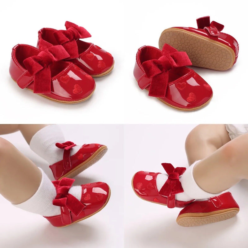 0-18 Months Red Girl Boy Newborn Baby Christmas Cute Cartoon Cotton Shoes Soft Sole Toddler Infant Walking Shoes