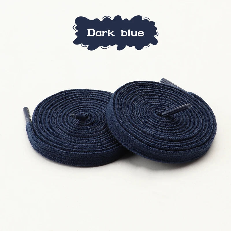Classic Solid-Color Flat Laces Premium Cotton Casual Shoelaces Sneaker Shoelace Shoe accessories 1Pair