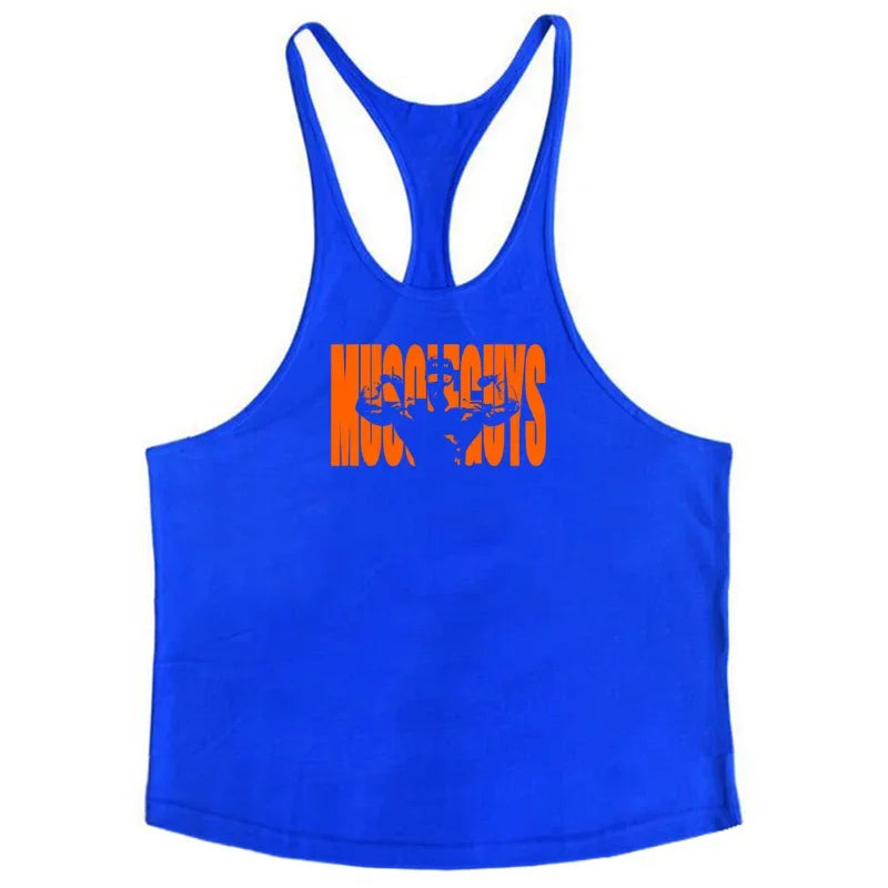 Muscle guys Gyms Tank Top Men Workout Clothing Bodybuilding Stringer Men Vests Cotton Y back Singlets debardeur fitness homme