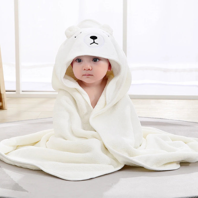 1 Piece of Infant Bathrobe, Baby Bath Towel, Bath Towel for Boys and Girls, Large Towel with Hood, Baby Swaddle Blanket, Newborn Baby Children's Bath Bedding