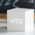 Voice Control Digital Electronic Clock Luminous Smart LED Wooden Alarm Clock Multifunctional Desktop Timepiece