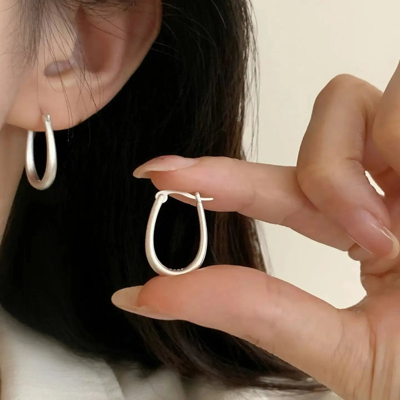 VENTFILLE 925 Sterling Silve Star Hoop Earring for Women Zircon Geometry Wide Office Versatile Jewelry Birthday Gift Dropship