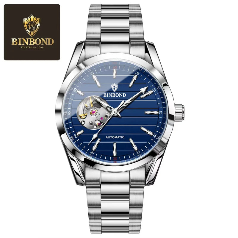New Fashionable Business Men's Mechanical Watch 43mm Automatic Winding Men's Watch Stainless Steel Waterproof Watch