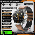 Military Grade Alloy Smartwatch 1400mAh Long Standby Waterproof SOS Emergency Flashlight BT Call Outdoor Sports Watch For Men