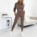 Women's 2 Piece Tracksuit Embroidered Letter Crop Hoodie Drawstring High Waist Pocket Jogger Pants Slim Casual Sports Outfit Set