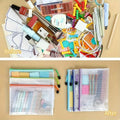 5PCS A5 Mesh Zipper File Bag Creative Student Stationery Waterproof Pen Bag Office Transparent Data Bag Bill Storage Bag