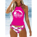 Sexy Solid Print Tankini Set Tied Halter Bikini Swimsuit | SAMAG