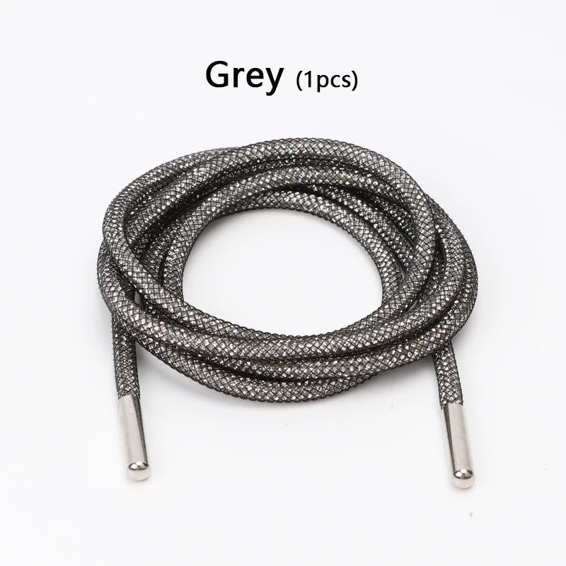 Crystal Rhinestone Diamond Shoelaces Colorful Shiny Shoe Laces Sneakers Shoelace Clothes Bags Belt Accessories Round 4mm 1PCS
