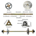 29" Go Kart DIY Drift Trike Rear Axle Kit+4x145/70- 6" Inch Wheel Tyre Rim+ Front Steering Assembly Tie Rod for Quad Buggy