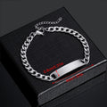Customized Engrave Name Men Women Bracelets Stainless Steel Cuban Chain Personalized ID Bracelet Fashion Party  Jewellery Gift