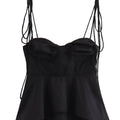 Tossy White Smocked Strappy Camisole Women's Sexy Sleeveless Ruffle Slim Bra Solid Color Streetwear Y2k Women's Tops Camisole